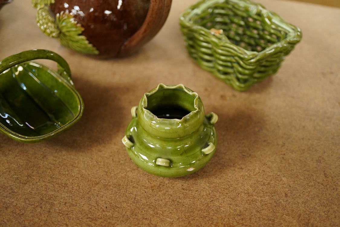 A collection of miniature Rye pottery jugs, vases etc. tallest 10.5cm